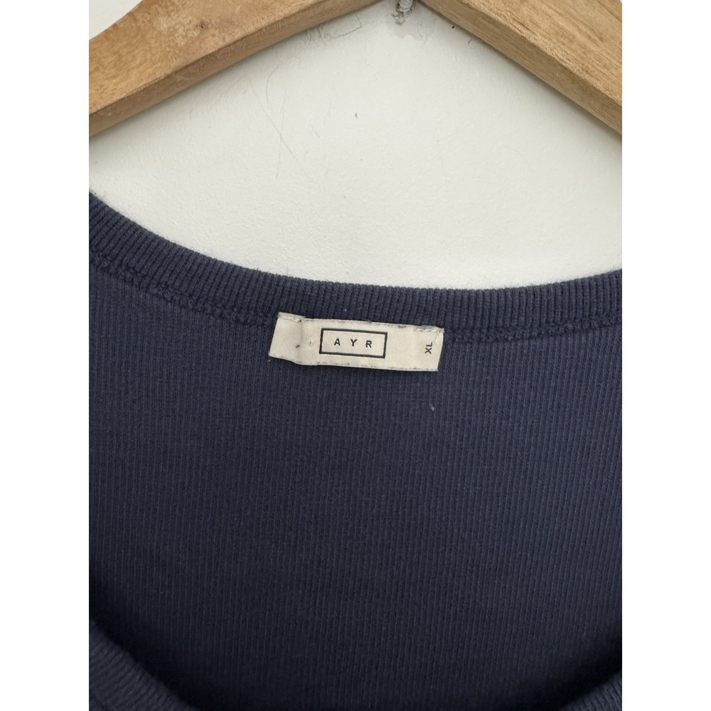 AYR 'The Exec' Ribbed Pima Cotton Sz XL Petite Classic Chic Preppy Soft Lounge - Picture 5 of 6